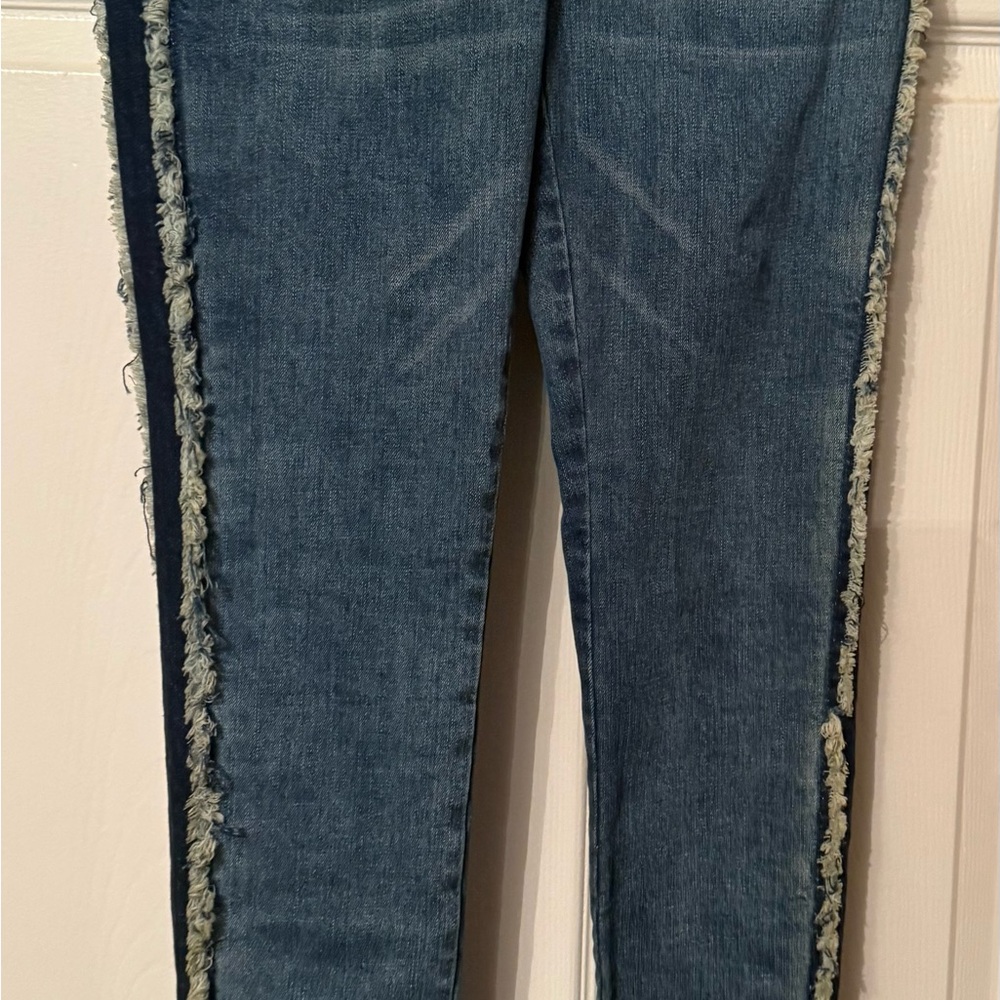 VENUS Blue Frayed Skinny Jeans